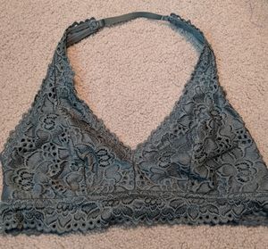 Aerie - large - sage green lace bralette - halter - lined but not padded